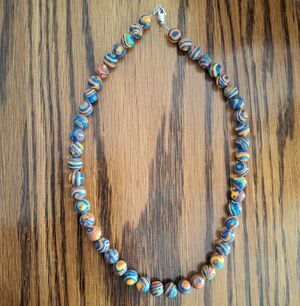 Necklace Mexican Calcite 8mm Beaded 16" Handmade
